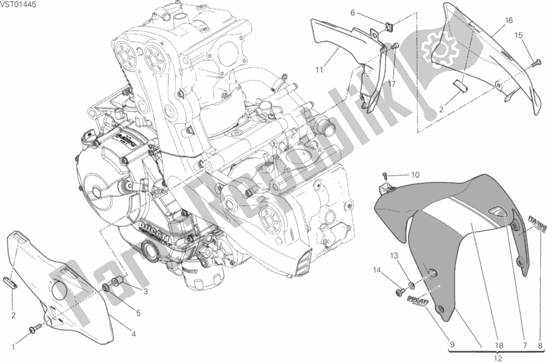 Tutte le parti per il Mezza Carenatura del Ducati Monster 821 Stripes AUS 2017